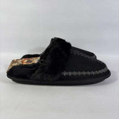 Cobian Colima Mujer Talla 9 Negro Sin Cordones Piel Sintética Bordada Gamuza Mula Toboganes Foto 1 de 4