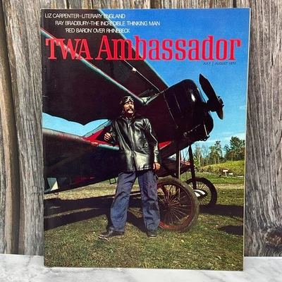 TWA Ambassador Inflight July 1970 Magazine Ray Bradbury Astrology Computer EXC - Image 1 of 4