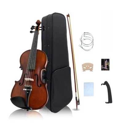 4/4 Acoustic violin 5 String Maple Spruce Ebony parts with five fine tuners - Image 1 of 4