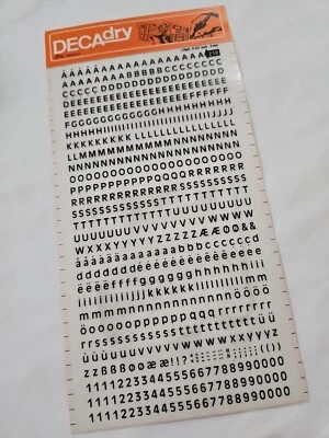 DECAdry 210 - Cartas de transferencia, transferencia seca - Negro - 16pt / 0,157" / 4 mm Foto 1 de 4