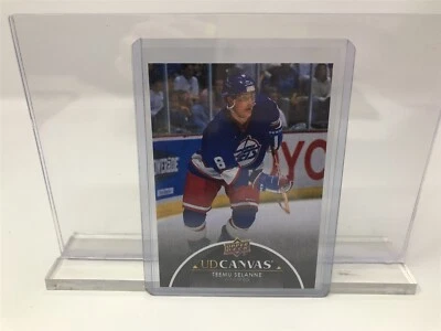 Teemu Selanne 2021-22 Upper Deck Series 2 UD Canvas BLACK SSP # C243 HOF LEGEND - Image 1 of 2