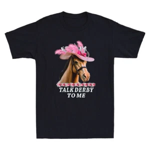 Talk Derby To Me Funny Horse Racing Lover On Derby Day Vintage Unisex T-Shirt - Picture 1 of 8