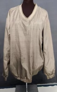 PGA Tour Windbreaker Men XL Tan Plaid Lined Long Sleeve Pullover Golf Golfer - Picture 1 of 11