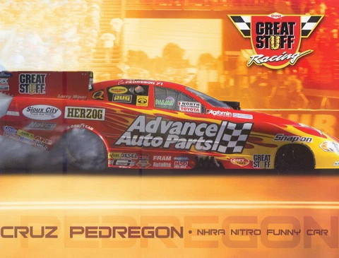 2008 Cruz Pedregon Dow Great Stuff Chevy Impala Funny Car NHRA postcard Cover