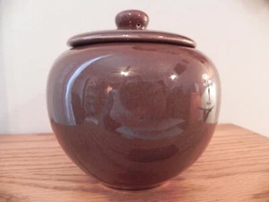 Home Trends Small Brown Ceramic Storage Jar, Candy Dish, 4in x 4in with Lid - Picture 1 of 5