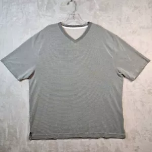 Burma Bibas Shirt Mens Size XL Gray Black Rayon Blend SS V-Neck Tee Designer - Picture 1 of 7