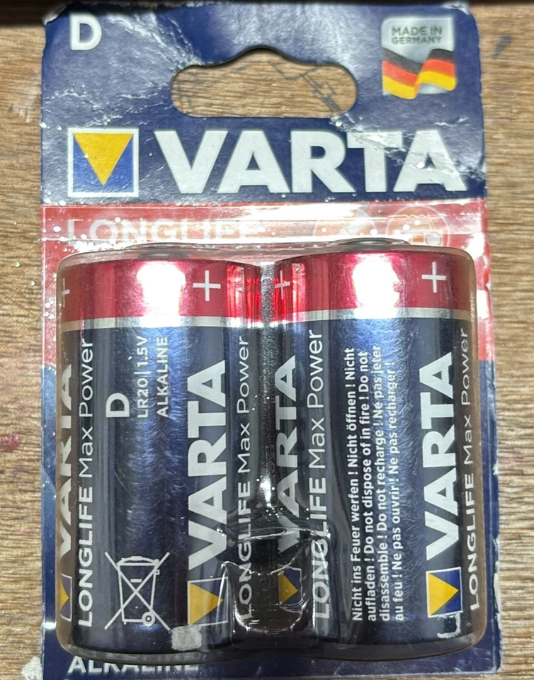 Baterías alcalinas VARTA Longlife Max Power D Mono LR20 (paquete de 2 X 2) Foto 1 de 1