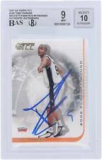 Tony Parker San Antonio Spurs Signed 2001-02 Topps #123 Beckett 9/10 Rookie Card