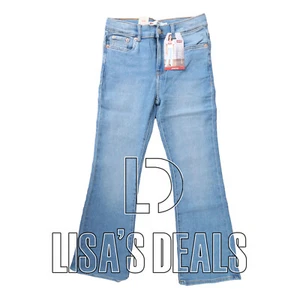 Levi's 726 Flare Girls High rise Jeans Adjustable Waistband Wide Leg Stretch - Picture 1 of 6