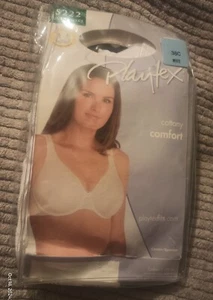 WHITE PLAYTEX COTTON COMFORT BRA 36D 36 D UNDERWIRE seamless CUSHIONED straps - Picture 1 of 2