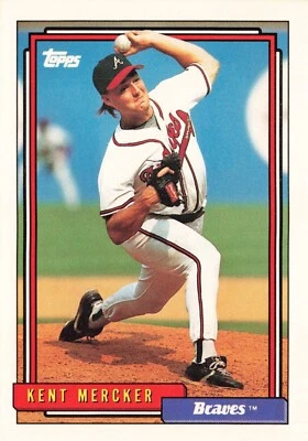 KENT MERCKER 1992 TOPPS #596 ATLANTA BRAVES BASEBALL Card - Image 1 of 2