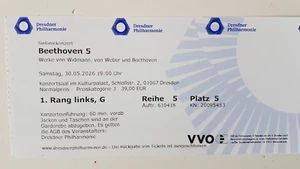 3 Tickets Dresdner Philharmonie, Beethoven Sinfonie Nr 5, Weber Klarinettenkonze - Bild 1 von 3