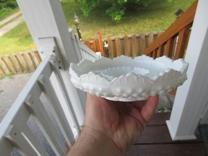 3 PIECE SET~~Fenton White Milk Glass Hobnail Ashtray / Dish /Candle Holder Set ! - Picture 1 of 17