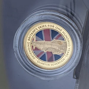 22ct gold quarter sovereign Defending britain's skies for 100 years 2018 - Picture 1 of 7