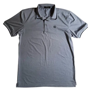 G/Fore Golf Polo Shirt Size L Heathered Gray Striped Collar - Picture 1 of 6