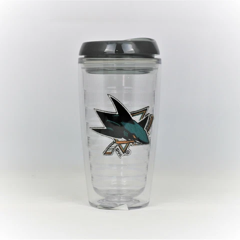 San Jose Sharks NHL Officially Licensed 16oz Tumbler w/Lid Cover