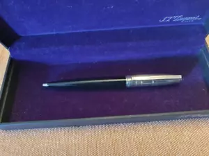 St Dupont Olympio Pen, Black Lacquer, Ballpoint, Palladium. Other - Picture 1 of 9