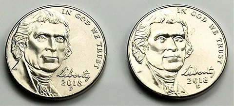 2018  P & D  Jefferson Nickel - BU Set Pulled From OBW Rolls Cover
