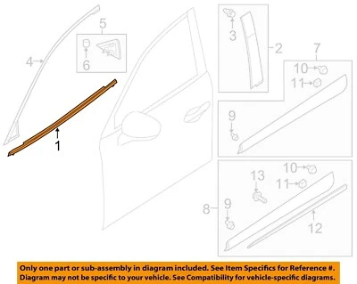 NUEVO FABRICANTE DE EQUIPOS ORIGINALES 16-18 MAZDA CX-3-Dr Barrido de ventana-Cinturón Moldura Restricción meteorológica Derecha D10E50640 Foto 1 de 4