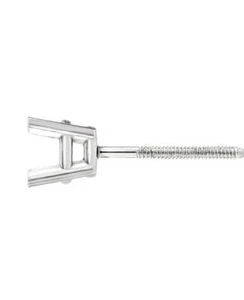 PAR 7mm 14k ORO BLANCO 4 Puntos Pendientes Tachuelas Tornillo Espalda PESADO HECHO EN EE. UU. - Imagen 1 de 3