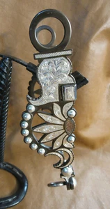 E Garcia Silver Bit Flower Petal Oval Frog Mouth Brown Finish - Picture 1 of 3