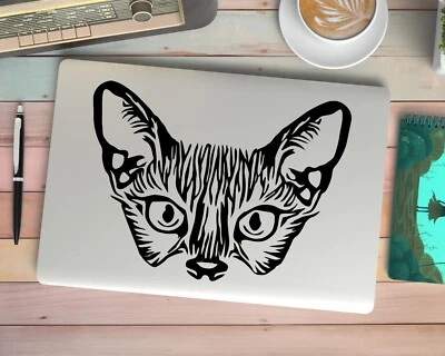 Cat Face Decal, Cat Eyes Laptop Sticker, Kitty Bumper Sticker, Vinyl Car Sticker - Image 1 of 4