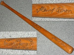 HENRY HANK AARON~1970s VINTAGE 16" MINI LOUISVILLE SLUGGER SOUVENIR BASEBALL BAT - Picture 1 of 1