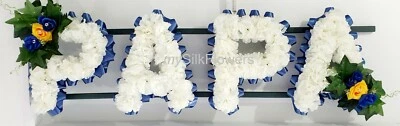 MYSILKFLOWERS LTD PAPA Artificial Silk Funeral Tribute Any 4 Letter Name Flower Wreath DAD POPS