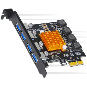 Fast USB 3.0 PCI-E PCIE 4 PortS Express Expansion Card Adapter NEC D720201 Chip - Photo 1/6