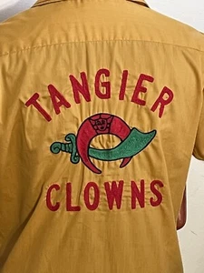 Vintage 70er Jahre King Louis Shriner Chain Stitch gelb Bowling Shirt - Bild 1 von 13