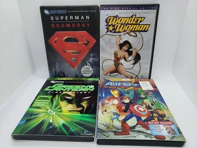 Animated Superheroes DVD Movie Lot: 4 Great Animated Films Together! Like-new! - Image 1 of 4