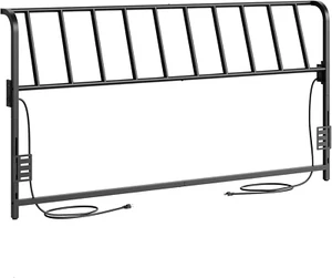 King Size Headboard Only, Metal Headboard with 2 Power Strips, 95 Degrees Reclin - Picture 1 of 9