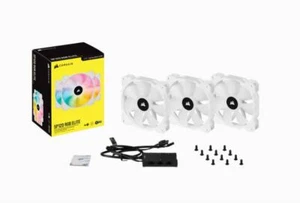 CORSAIR White SP120 RGB ELITE, 120mm RGB LED PWM Fan with AirGuide, Triple Pack - Picture 1 of 1