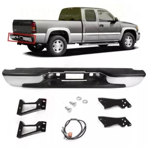 NEW Chrome Complete Rear Bumper for 1999-2007 Chevy Silverado Sierra 2500HD 3500 - Picture 1 of 10