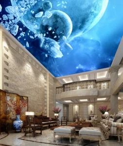 3D Meteorites Planet 7 Ceiling Wall Paper Print Wall Indoor Wall Murals CA Lemon - Picture 1 of 5