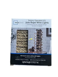 LED Decorative Jute Rope Wire Lights by Mainstays. Battery Operated. - Picture 1 of 3