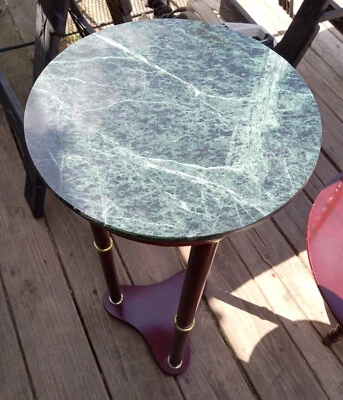 Round Green Marble Top Plant Stand  (PS-257) - Image 1 of 2