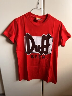 Maglietta Duff Beer uomo S The Simpsons Rossa Mai Usata T-shirt Maniche Corte - Imagen 1 de 4