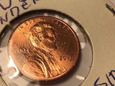 2013 P-Penny-  Rare- Minting Error with Copper layer over Bumbs on both Sides. - Image 1 of 2