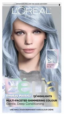 Gel de color de cabello permanente Loreal Paris Feria #P1 AZUL AHUMADO para rubias claras Foto 1 de 4