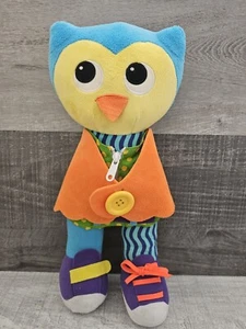 Dress Me Plush Owl Kids Dressing Skills Buttons Hook & Loop Zipper Kidoozie - Picture 1 of 8