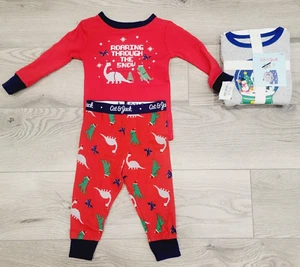 2 Sets of Boys' 2 Piece Winter Christmas Pajamas Sz 12M - Cat & Jack Long Sleeve - Picture 1 of 8