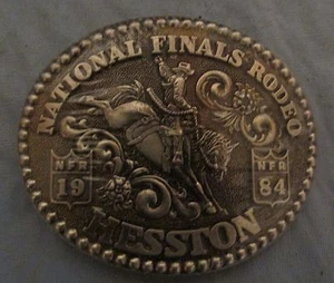 NEU Hesston Gürtelschnalle 1984 National Finals Rodeo Second Edition - Bild 1 von 2