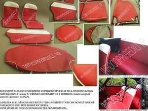 CINQUINO FIAT 500 L ROSSO ALTERNATIVO o variante BORDINO E LUNETTE BIANCO  - Picture 1 of 2