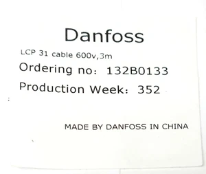 DANFOSS 132B0133 LCP 31 Drive Cable 600 VAC 3M 43653710001 3 Meter Keypad - Picture 1 of 5