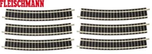 Fleischmann N 9131-S Gebogenes Gleis R3, 15° (6 Stück) - NEU - Picture 1 of 1