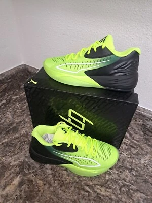 Zapatos de baloncesto para mujer talla 8,5 Puma Stewie 1 Quiet Fire verde/negro/plateado. Foto 1 de 4