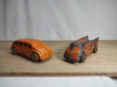 Camión Barkley Bus & Hubley Express naranja fundido años 40 buen estado Foto 1 de 4