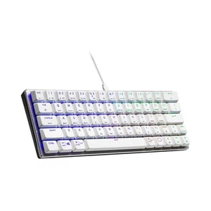 SK620 60 Silver White Mechanical Low Profile Gaming Keyboard Linear Red Switches - Picture 1 of 6