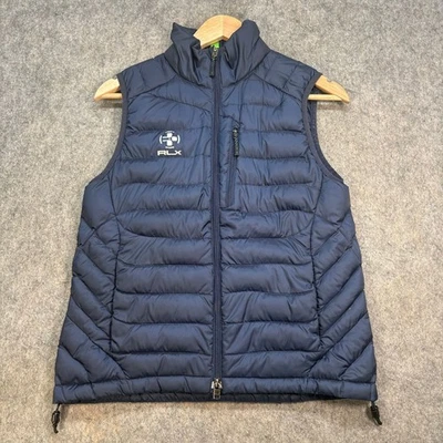 RLX Ralph Lauren Vest Gilet Mens Size UK S Navy Blue Down Logo Full Zip Outdoor - image 1 of 4